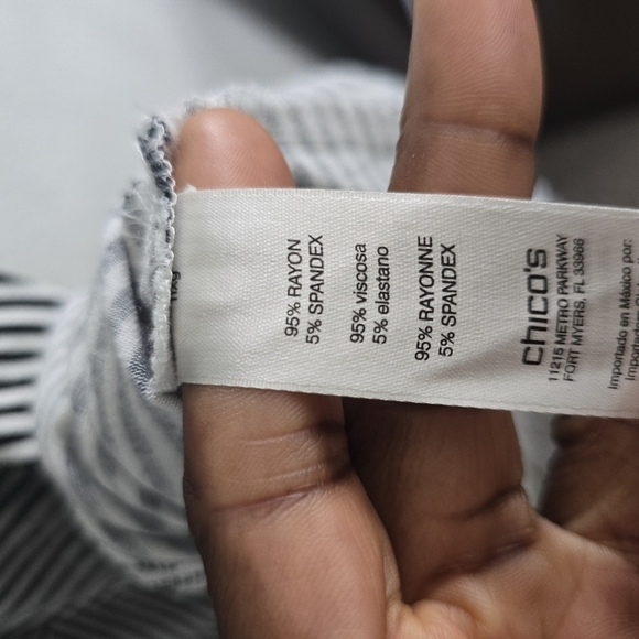 Chico’s Maxi Skirt Size 2 Women Striped White Black Seamed Flowy 36inches - Picture 9 of 10